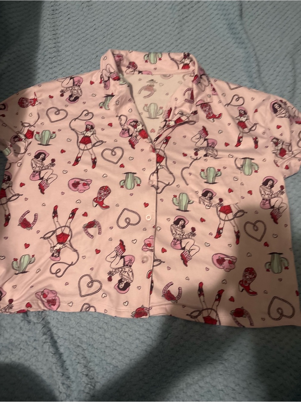 Cowgirl Pajama Top Size Medium